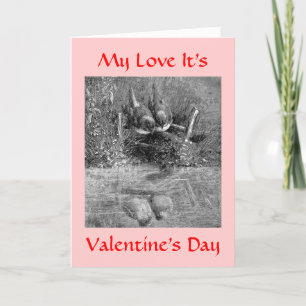 Vintage Valentine's Day Love Birds Greeting Card