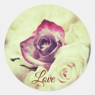 Vintage Valentine's Day Love Classic Round Sticker