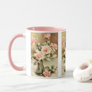 Vintage Valentine's Day Love Romance Pink Roses Mug