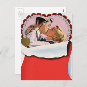 Vintage Valentine's Day Newlyweds Love and Romance Holiday Postcard