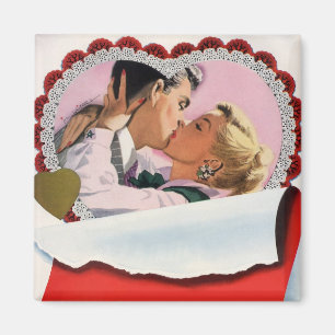 Vintage Valentine's Day Newlyweds Love and Romance Magnet