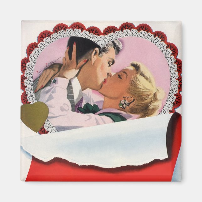 Vintage Valentine's Day Newlyweds Love and Romance Magnet (Front)