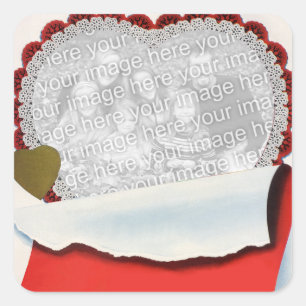Vintage Valentine's Day Newlyweds Love and Romance Square Sticker