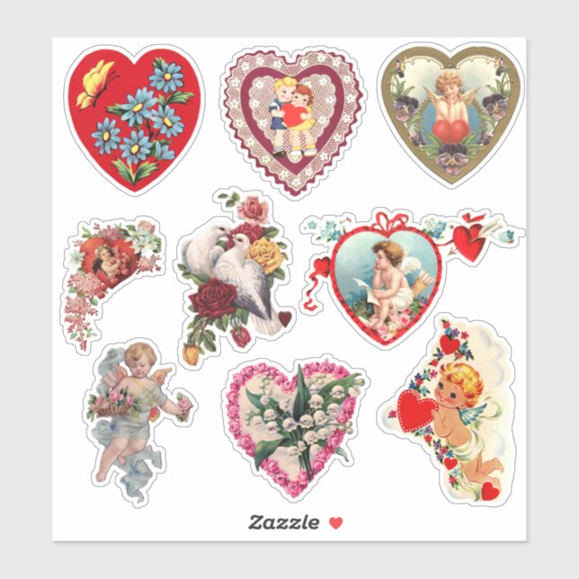 Vintage Valentine's Day Retro Classic Hearts (Sheet)