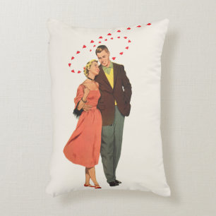Vintage Valentine's Day, Romantic Floating Hearts Decorative Cushion