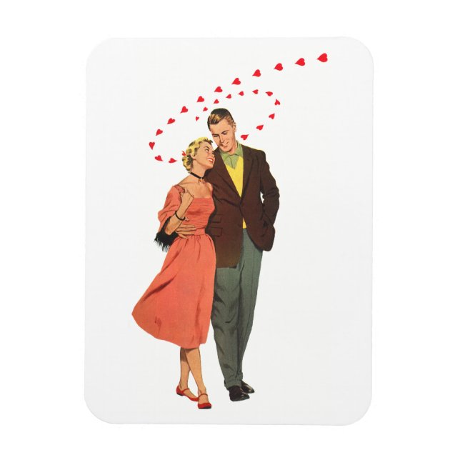 Vintage Valentine's Day, Romantic Floating Hearts Magnet (Vertical)