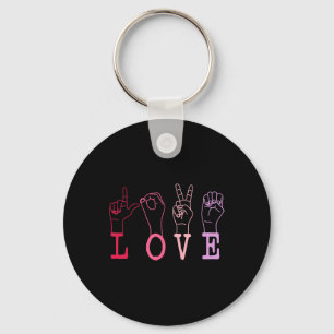 Vintage Valentine's Day Sign Language Asl Love Gif Key Ring