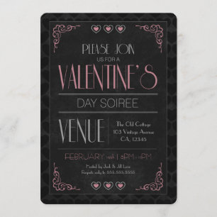 Vintage Valentine's Day Soiree Party Invitations
