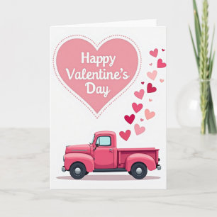 Vintage Valentines Day Truck Card