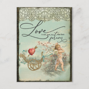 Vintage Valentines Day Victorian Angel Love Postcard