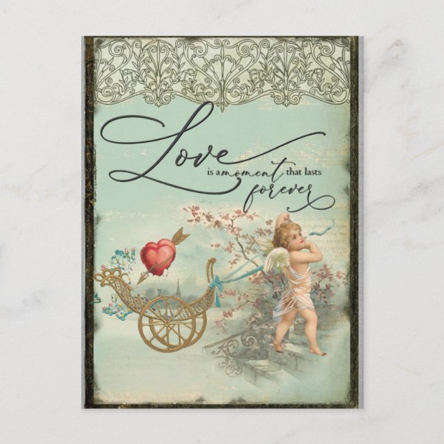 Vintage Valentines Day Victorian Angel Love Postcard (Front)