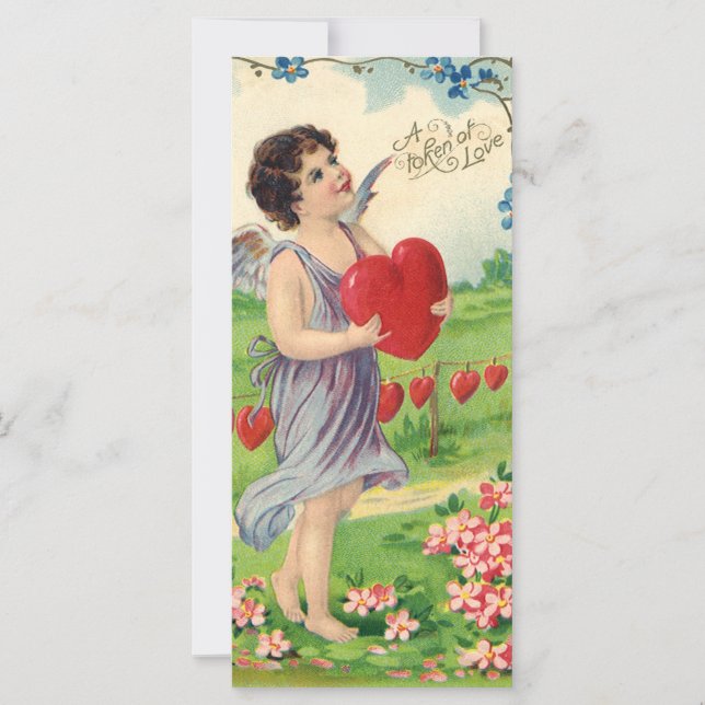Vintage Valentines Day, Victorian Angel with Heart (Front)