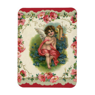 Vintage Valentine's Day Victorian Cherub on Phone Magnet