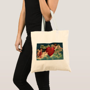 Vintage Valentines Day Victorian Cherubs in Heaven Tote Bag