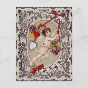 Vintage Valentines Day Victorian Cupid Postcard