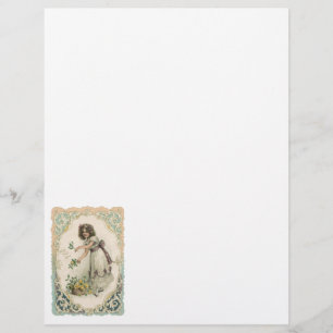 Vintage Valentine's Day, Victorian Girl with Roses