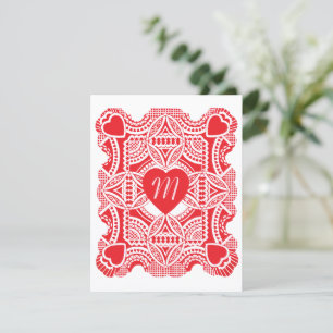 Vintage Valentine's Day, Victorian Hearts Die Cut Holiday Card