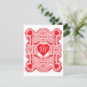 Vintage Valentine's Day, Victorian Hearts Die Cut Holiday Card