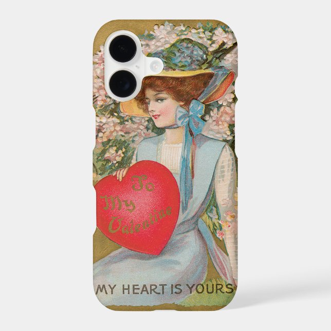 Vintage Valentines Day, Victorian Lady with Heart (Back)
