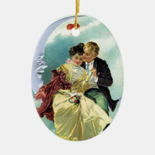 Vintage Valentine's Day Victorian Love and Romance Ceramic Tree Decoration