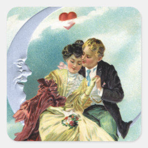 Vintage Valentine's Day Victorian Love and Romance Square Sticker
