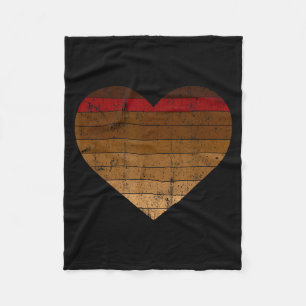 Vintage Valentines Heart Melanin African Black Pri Fleece Blanket
