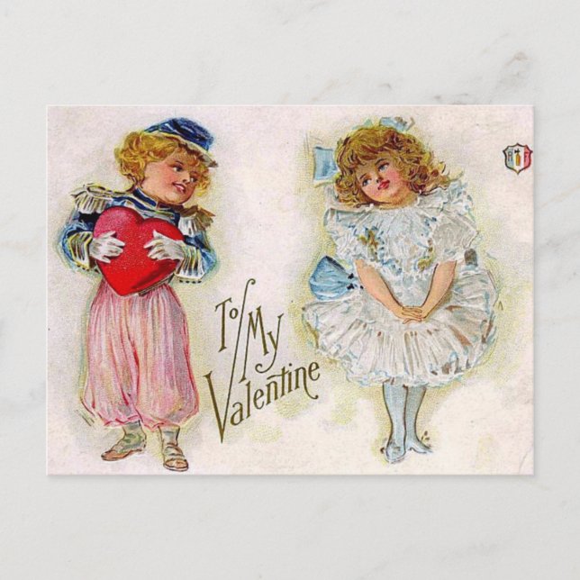 Vintage Valentines Holiday Postcard (Front)