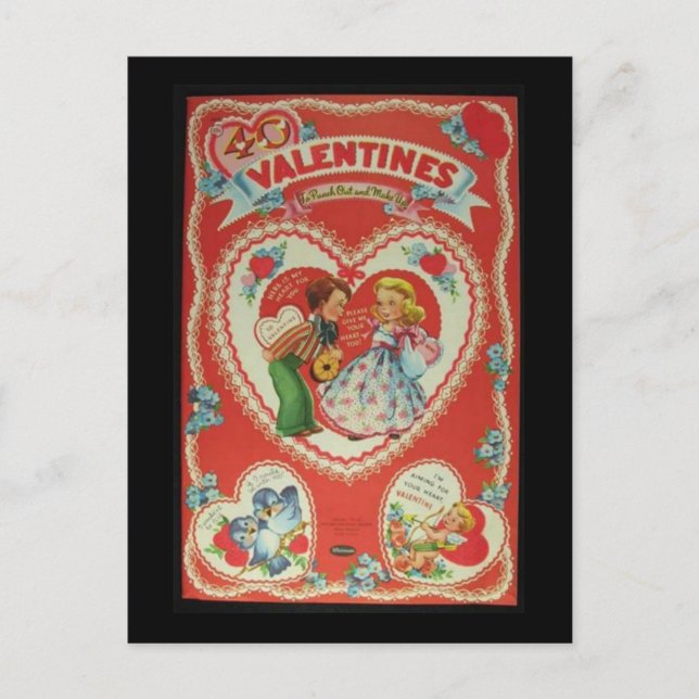 Vintage Valentines Holiday Postcard (Front)