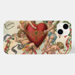 Vintage Valentines, Victorian Angels Cherubs Heart Case-Mate iPhone 14 Plus Case