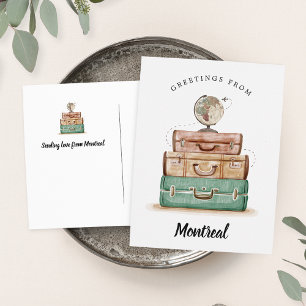 Vintage Valise   Custom City Postcard