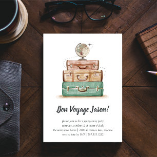 Vintage Valise   Going Away Party Invitation