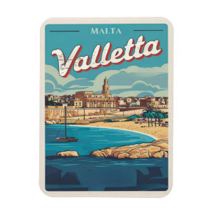 Vintage Valletta, Malta travel souvenirs and gifts Magnet