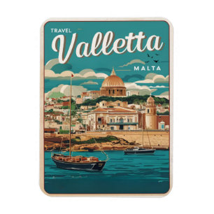 Vintage Valletta, Malta travel souvenirs and gifts Magnet