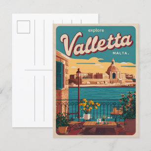 Vintage Valletta, Malta travel souvenirs and gifts Postcard