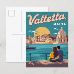 Vintage Valletta, Malta travel souvenirs and gifts Postcard