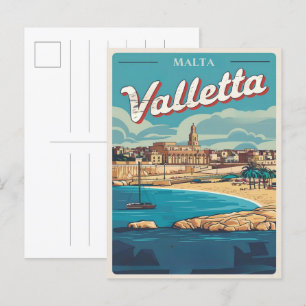 Vintage Valletta, Malta travel souvenirs and gifts Postcard