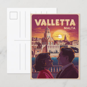 Vintage Valletta, Malta travel souvenirs and gifts Postcard
