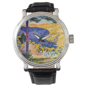 Vintage Valley with Fir painting Watch