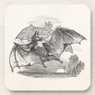 Vintage Vampire Bats Personalised Retro Bats Coaster