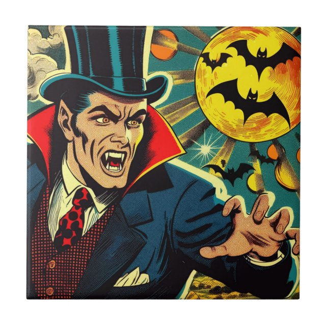 Vintage Vampire Comics Tile (Front)