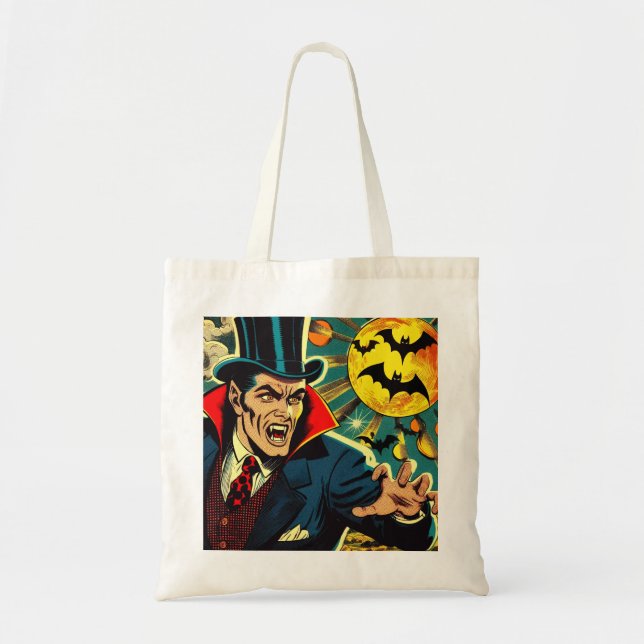 Vintage Vampire Comics Tote Bag (Front)