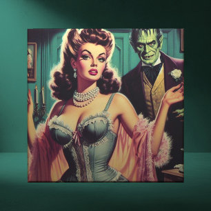 Vintage Vampire Girl Tile