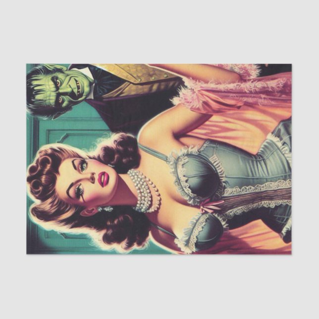 Vintage Vampire Girl Tissue Paper (Front)
