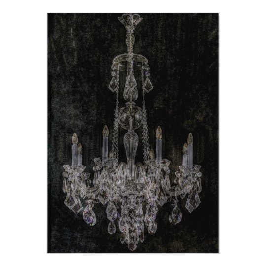 Vintage vampire gothic distressed chandelier card