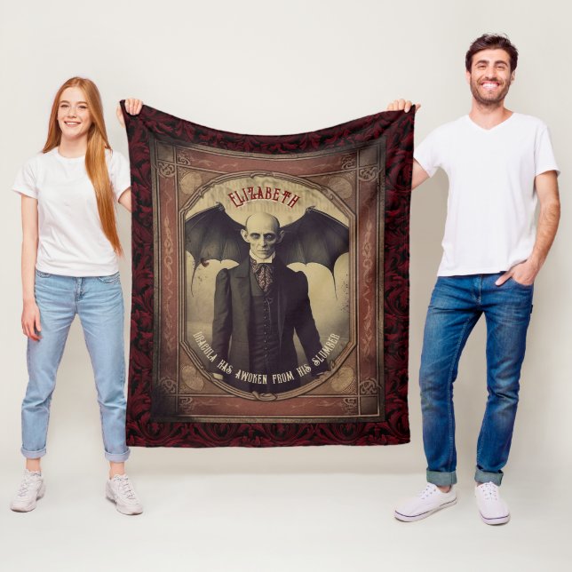 Vintage Vampire Gothic Halloween Dracula  Fleece Blanket (In Situ)