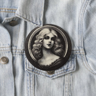 Vintage Vampire Gothic Horror Spooky 10 Cm Round Badge