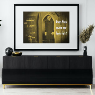 Vintage Vampire Horror Nosferatu Mustard Yellow Poster