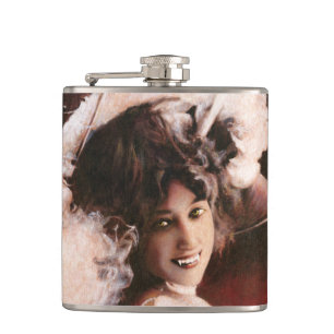 Vintage Vampire Lady Flask