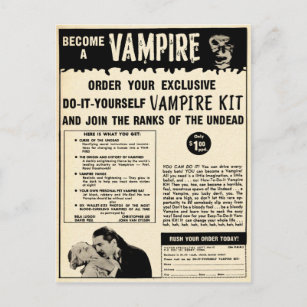 Vintage Vampire Mail Order Advertisement Postcard