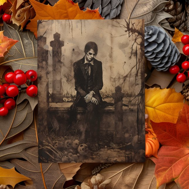 Vintage Vampire Photo Decoupage  Postcard (Creator Uploaded)